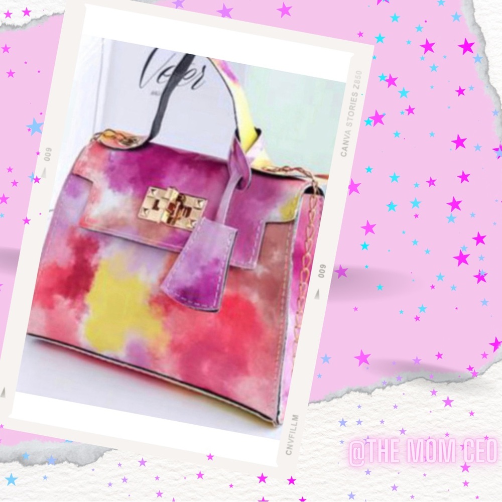 PURPLE TIE DYE MINI CROSS BODY BAG